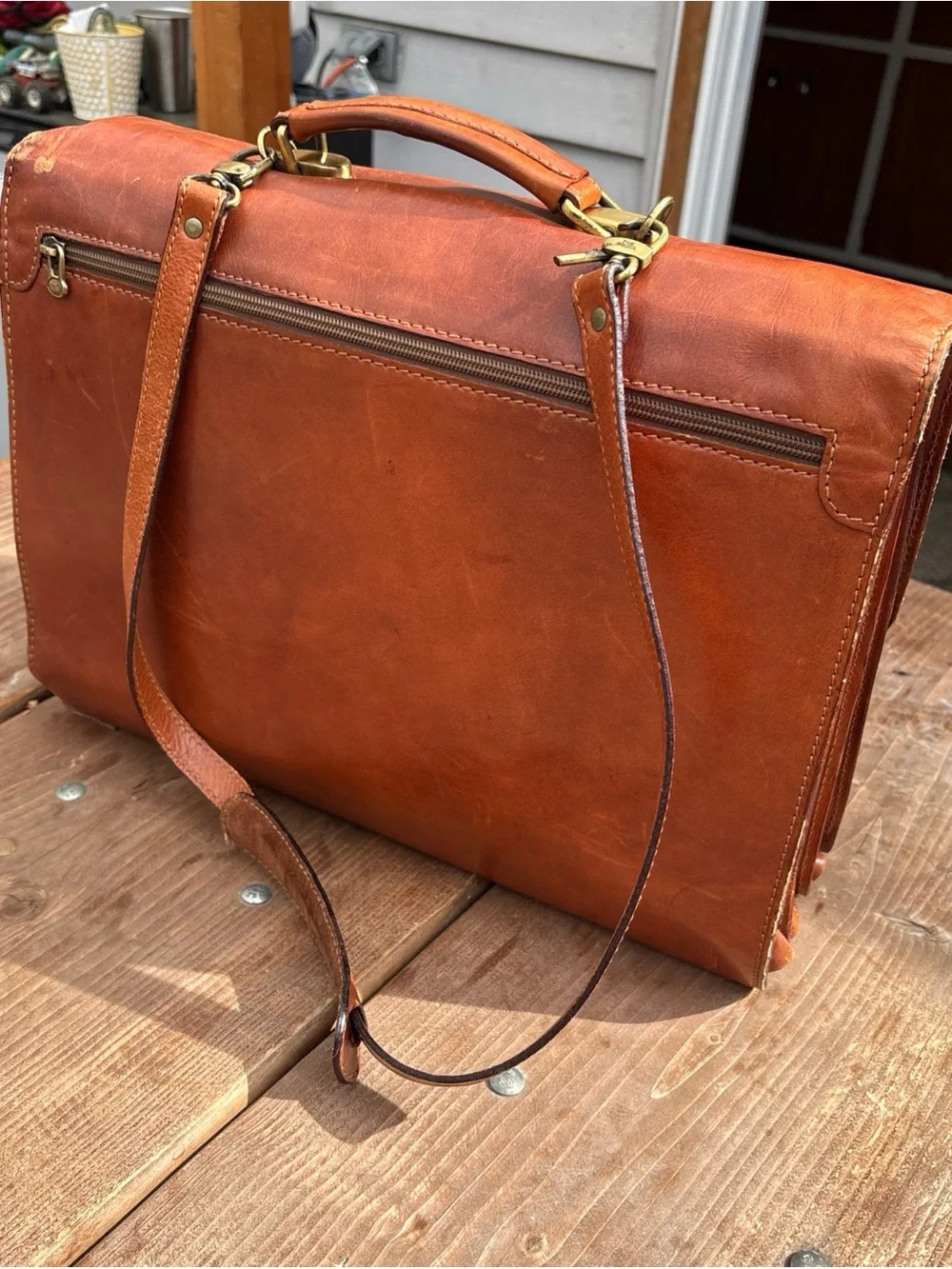 Vintage The Bridge Italy Leather Satchel Briefcase - Story Uomo - With Strap